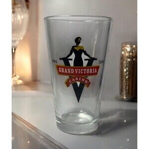 VTG Libbey Pint Glass Grand Victoria Casino Drinking Cocktail Beer Elgin IL 2001